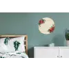 Kerst - Poinsettia - Omlijsting - Kleurrijk Wandcirkel aluminium klein -slaapkamer