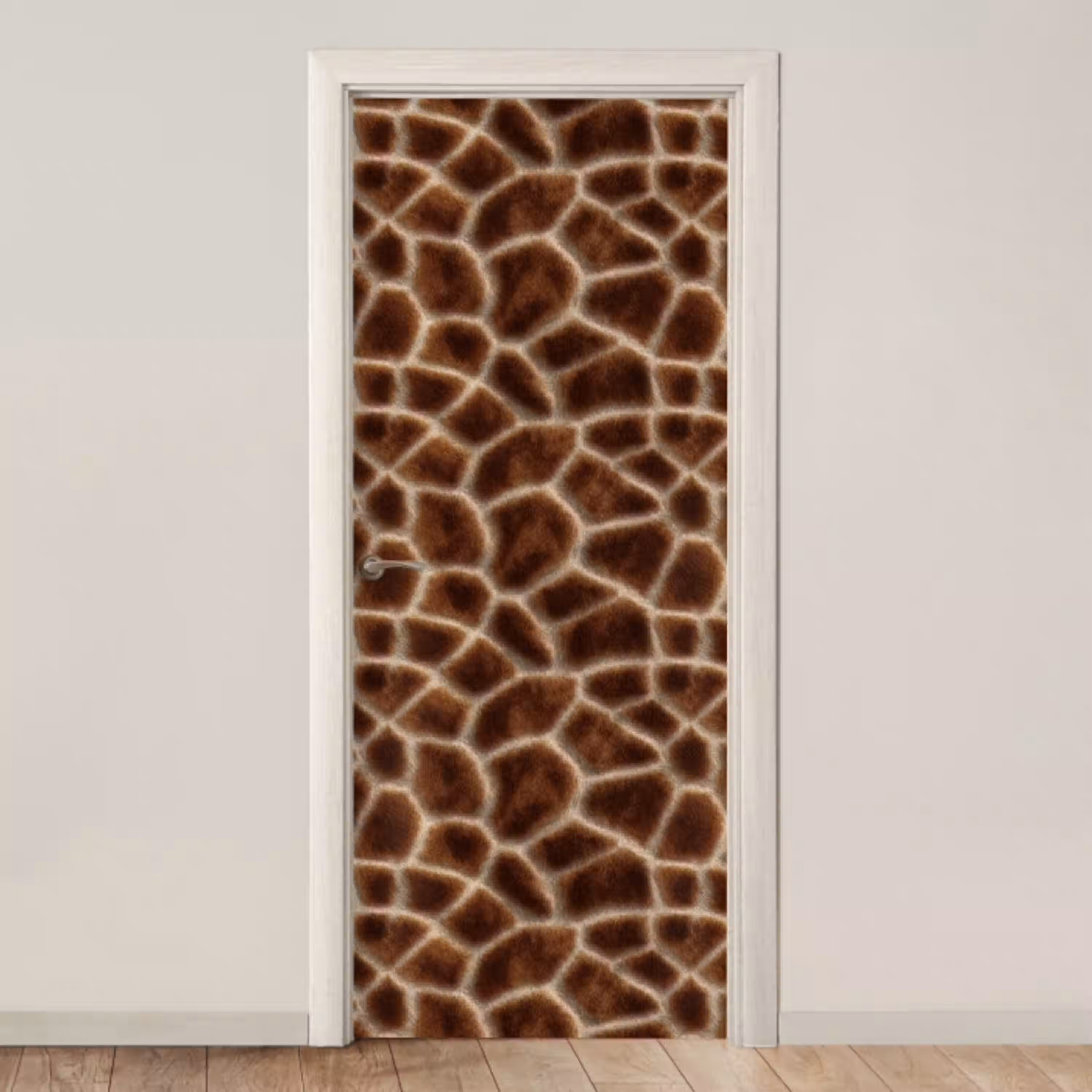 Giraf - Vacht - Bruin deurposter klein 289 -3d_beige