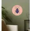 Kever - Donkerblauw - Bloemen - Sierlijk Wandcirkel behangsticker klein -sfeer2