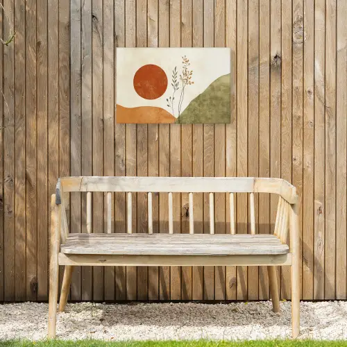 Zon - Abstract - Takken - Oranje Tuinposter op houten frame 2 cm dik klein -sfeer4