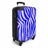 Zebrapatroon blauw en lila NBS - Handbagage koffer - Volwassenen Unisex middel -productfoto_3d