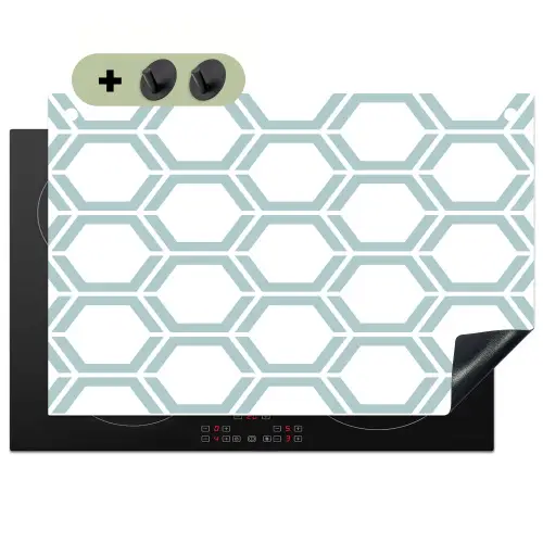 Patroon - Lijn - Design - Hexagon Inductie beschemer met haakjes klein 777 -3d