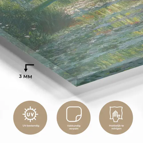 Brug - Hout - Vijver - Waterlelies plexiglas 5mm klein -sfeer2