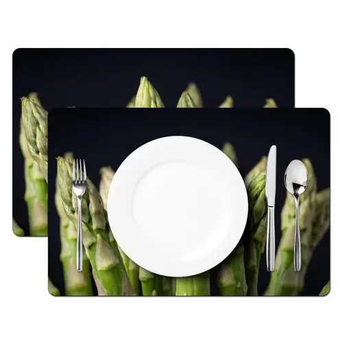 Asperges - Groen - Zwart Placemat vinyl groot -zzsfeer2_Kitchenyeah-website