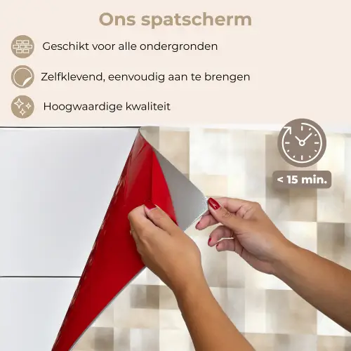 Textuur - Linnen - Beige keuken achterwand spatscherm klein 900 -spatscherm_NL