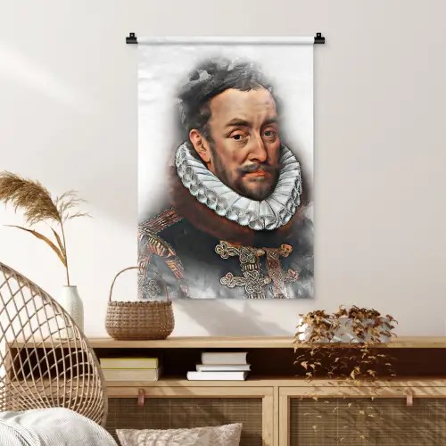 Willem van Oranje - Adriaen Thomasz - Rook Wandkleed katoen klein -sfeer5