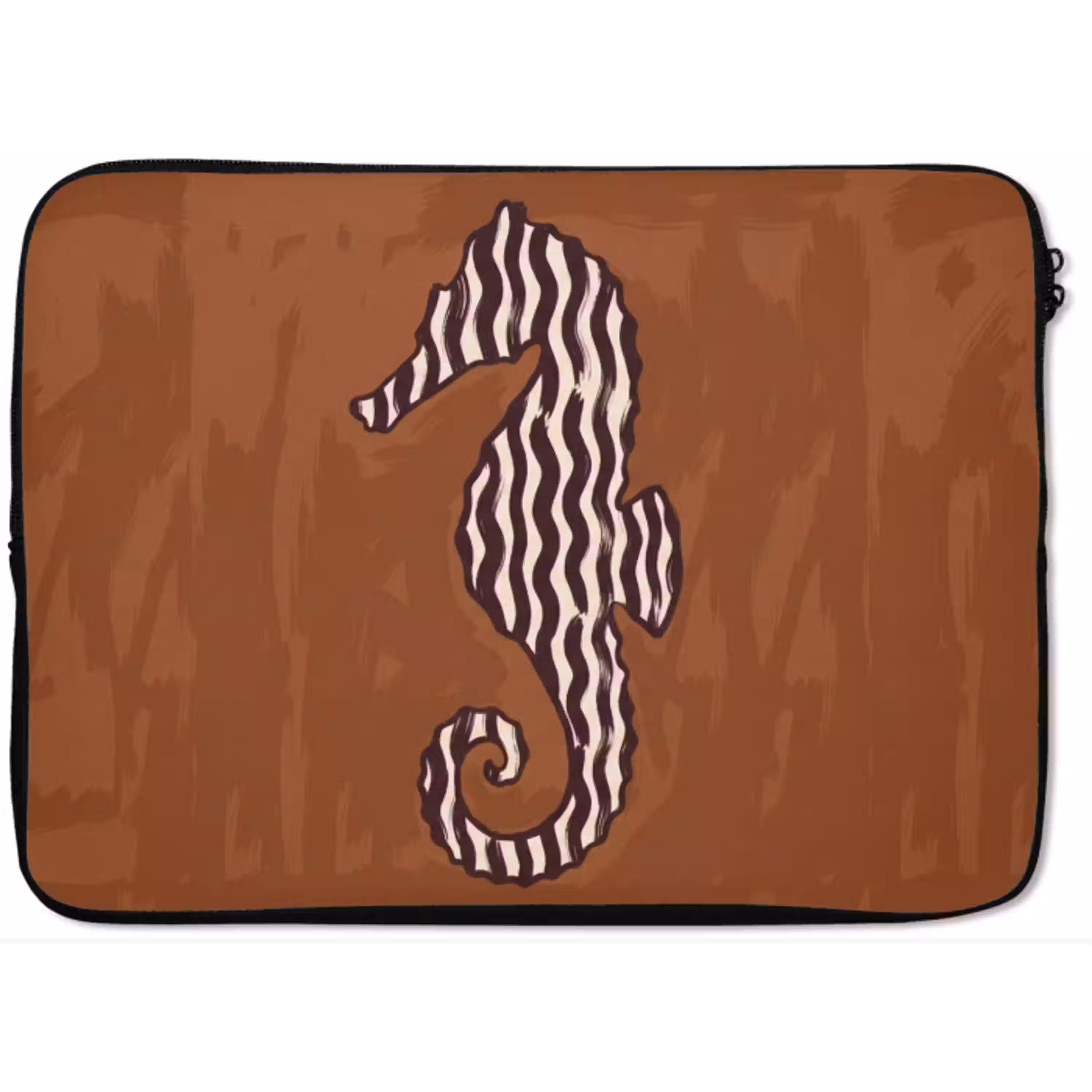 Dieren - Zeepaardje - Abstract - Bruin - Strepen laptophoes neopreen klein -zkaufland3dotto