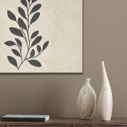 Minimalistisch - Tak - Bladeren - Zwart PET vilt klein -sfeer6_closeup