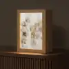 Abstracte vierkanten - Aardetonen - Mistig Light Box met kabel (Tafellamp) klein -z3d_website