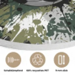 Voetbal - Verf - Spetters - Groen Akoestische PET Vilt - Rond klein -closeup_DE