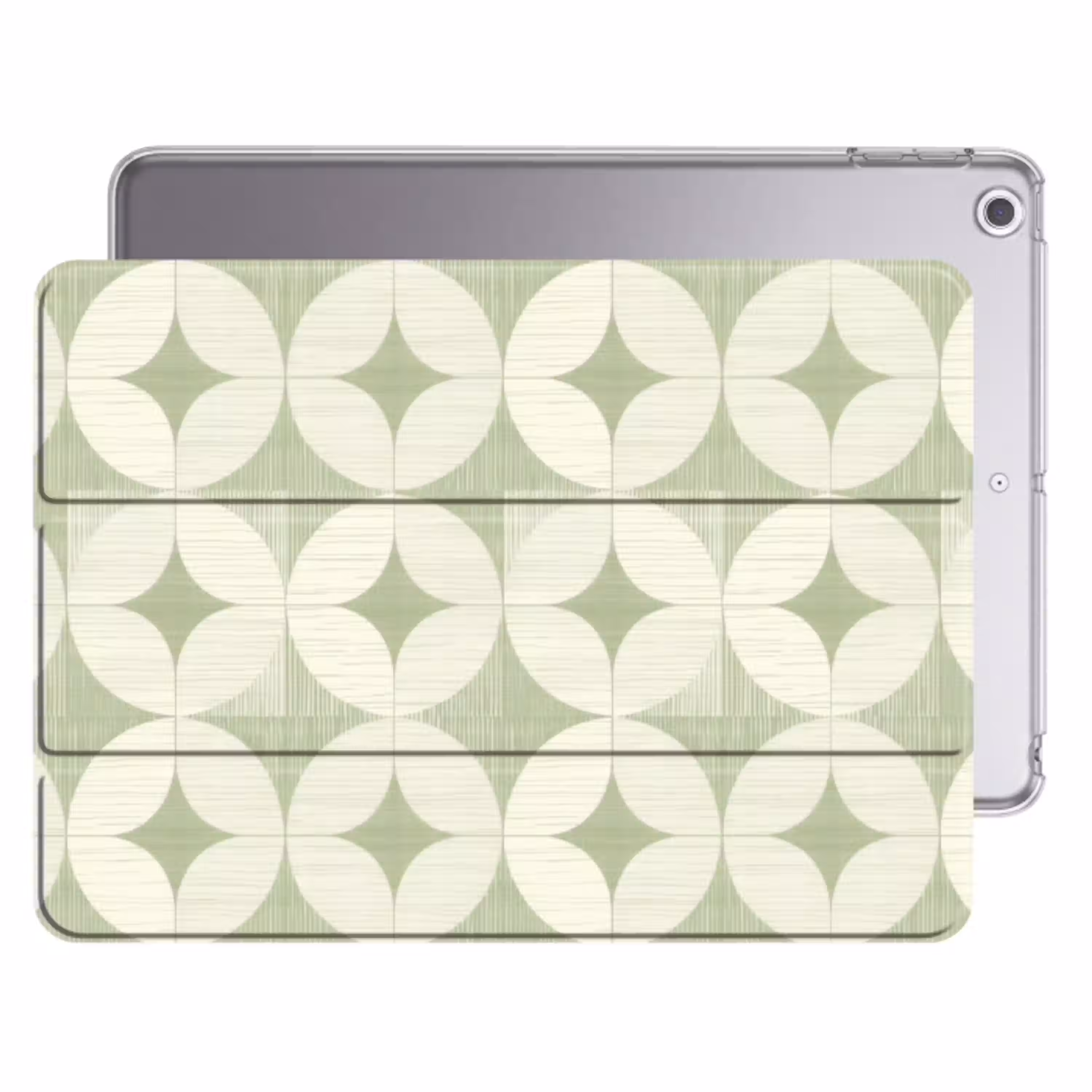 Saliegroen - Geometrisch - Retro - Mid-Century - Patroon Apple iPad 2017 middel 1172 -threedimensional_3d_global