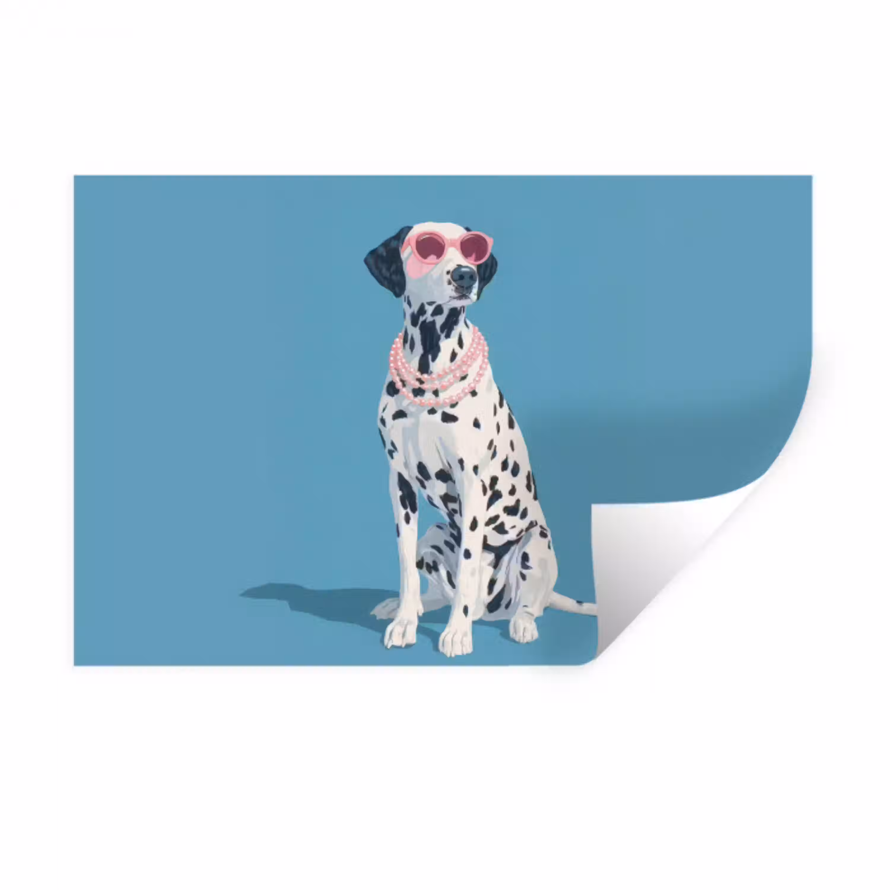 Dalmatiër - Zonnebril - Blauw Muursticker klein -3d