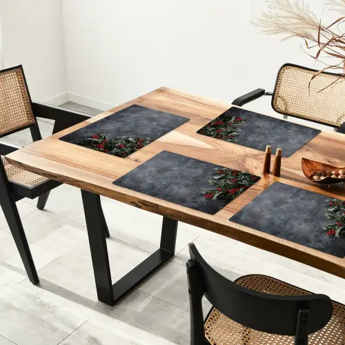 Christmas - Takken - Winter - Rood Placemat vinyl groot -zzsfeer4_Kitchenyeah-website