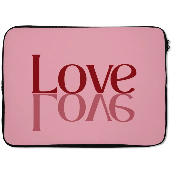 Love - Roze - Spiegeling laptophoes neopreen klein -zkaufland3dotto