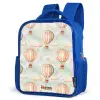 Vintage luchtballonnen in sepia met wolken en sterren Kinderrugzak - Blauw middel -schuin