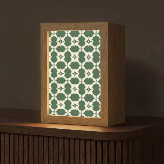 Tegel - Klassiek - Groen Light Box met kabel (Tafellamp) klein 925 -z3d_website