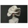 Modern - Vrouw - Hoed poster papier klein -3d