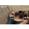 Kersthoekdecoratie - Dennenappels - Lichtjes Placemat vinyl groot -closeup