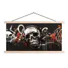 Schedels - Kunst - Donker - Rood textielposter latten blank klein -3d