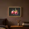 Kersen - Fruit - Graffiti - Verf - Abstract - Modern - Kleurrijk Light Box met batterij (Wandlamp) middel -sfeer4