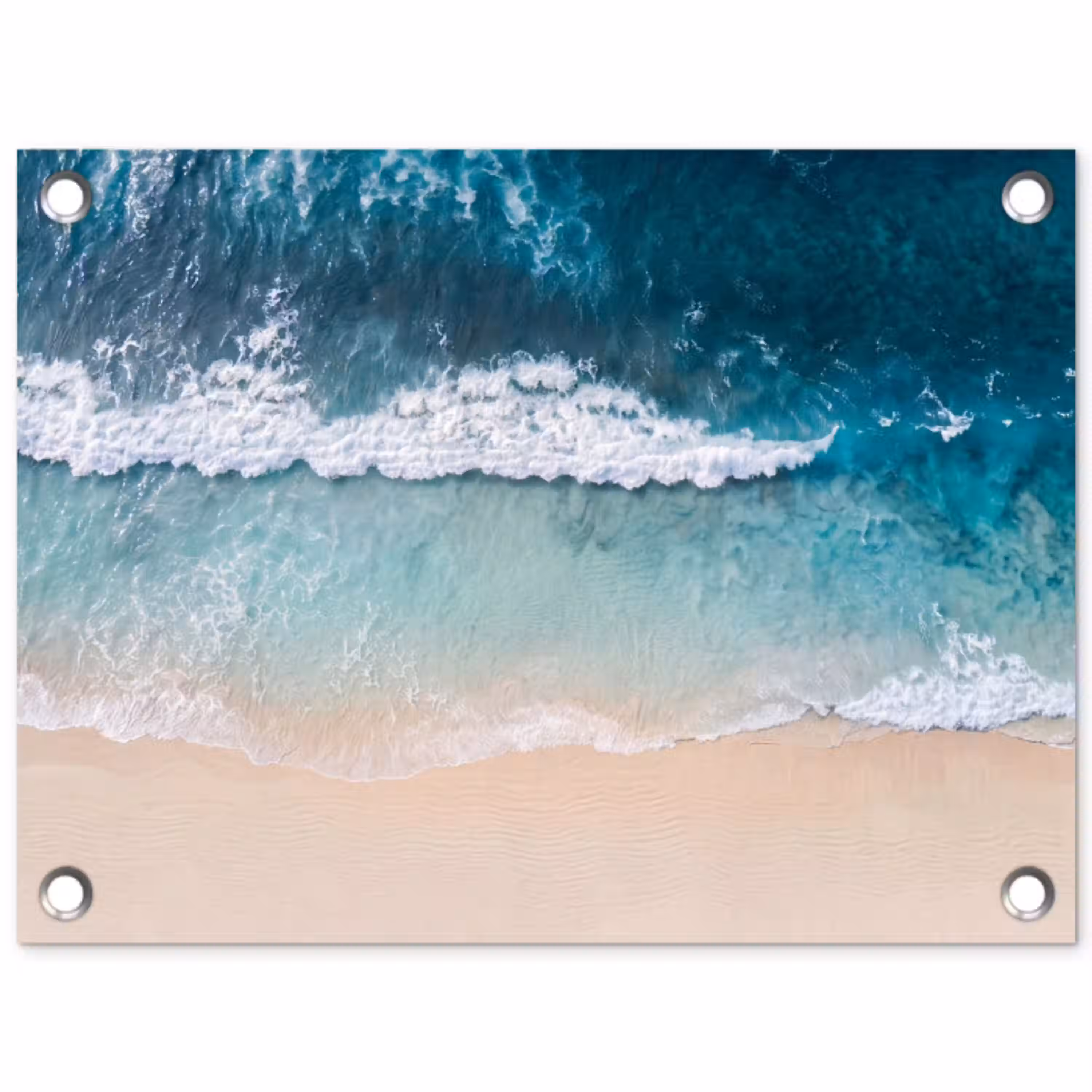 Strand - Zee - Golven - Natuur - Blauw tuinposter los doek klein -3d
