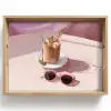 Ijskoffie - Zonnebril - Goud Dienblad Rechthoek middel -z3d_shopping