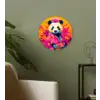 Kimono - Roze - Panda - Bloemenkroon Wandcirkel kunststof plaat 5mm dik klein -sfeer3