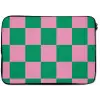 Schaakbord patroon - Groen - Roze - Blokjes laptophoes neopreen klein -zkaufland3dotto