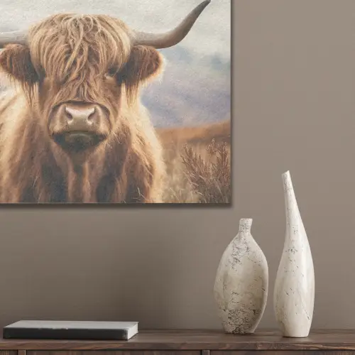 Schotse hooglander - Landschap - Dier PET vilt klein -sfeer6_closeup