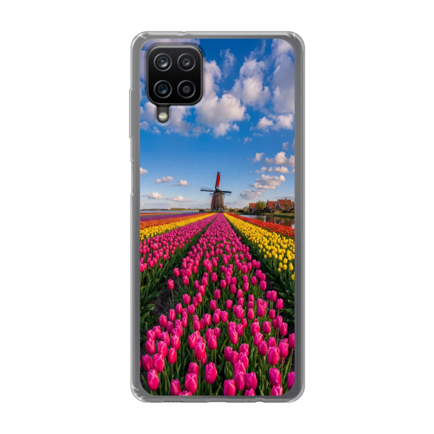 Tulpen - Holland - Molen - Kleurrijk Telefoonhoesje Samsung Galaxy A12 klein -3d