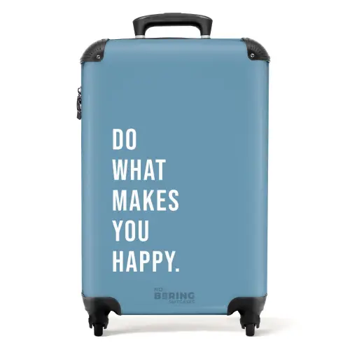 Quotes - Do what makes you happy luchtblauw NBS - Handbagage koffer - Kinderen Unisex middel -productfoto_recht