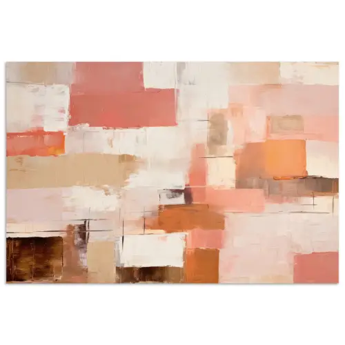 Kunst - Roze - Abstract poster papier klein -3d
