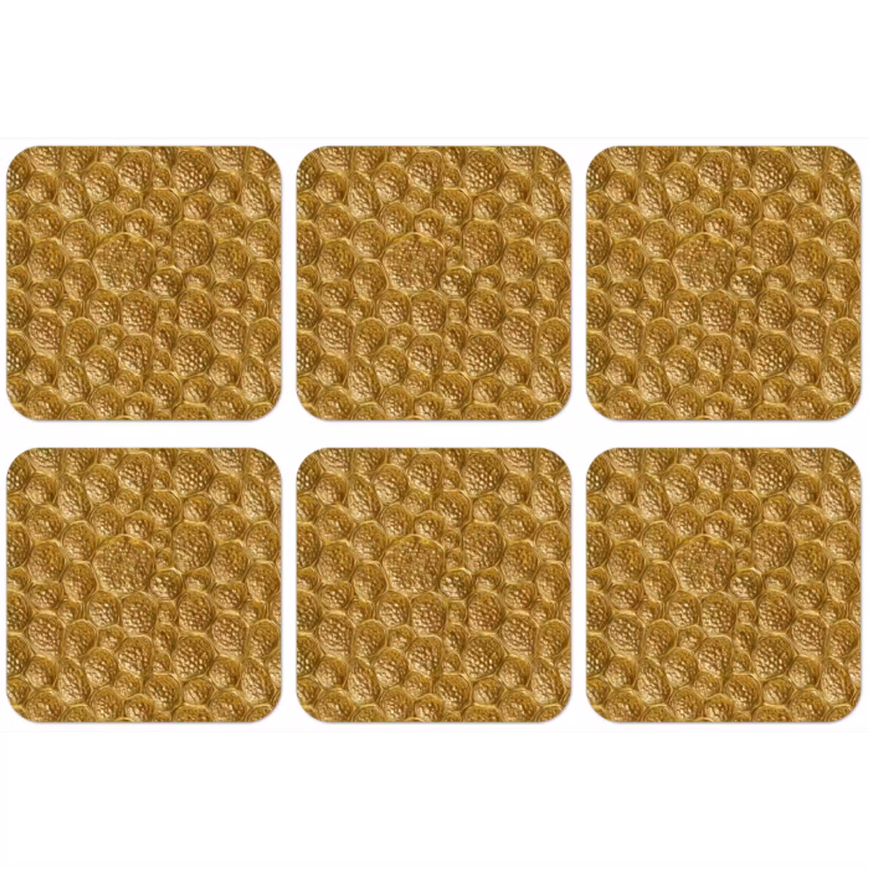 Gehamerd - Mozaïek - Antiek - Goud onderzetter kurk middel 366 -zkaufland3dotto