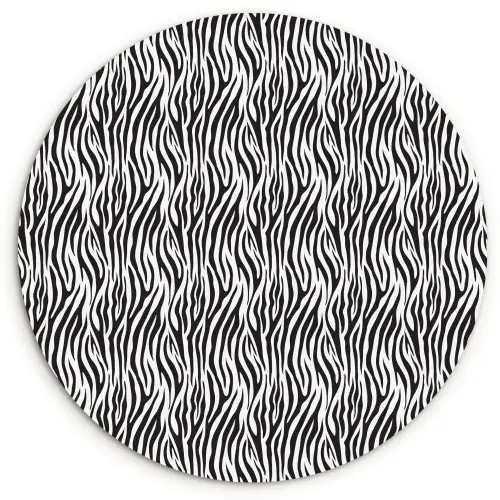 Zwart - Wit - Zebra - Patroon Wandcirkel plexiglas klein 852 -3d