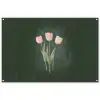 Tulpen - Liefde - Donkergroen tuinposter los doek groot -3d