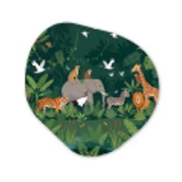 Tropisch - Jungle -  Groen Wandcirkel Organisch Forex 3mm klein -3d