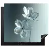 Kristal - Bloemen - Grijs Inductie beschermer vinyl 3mm middel -3d