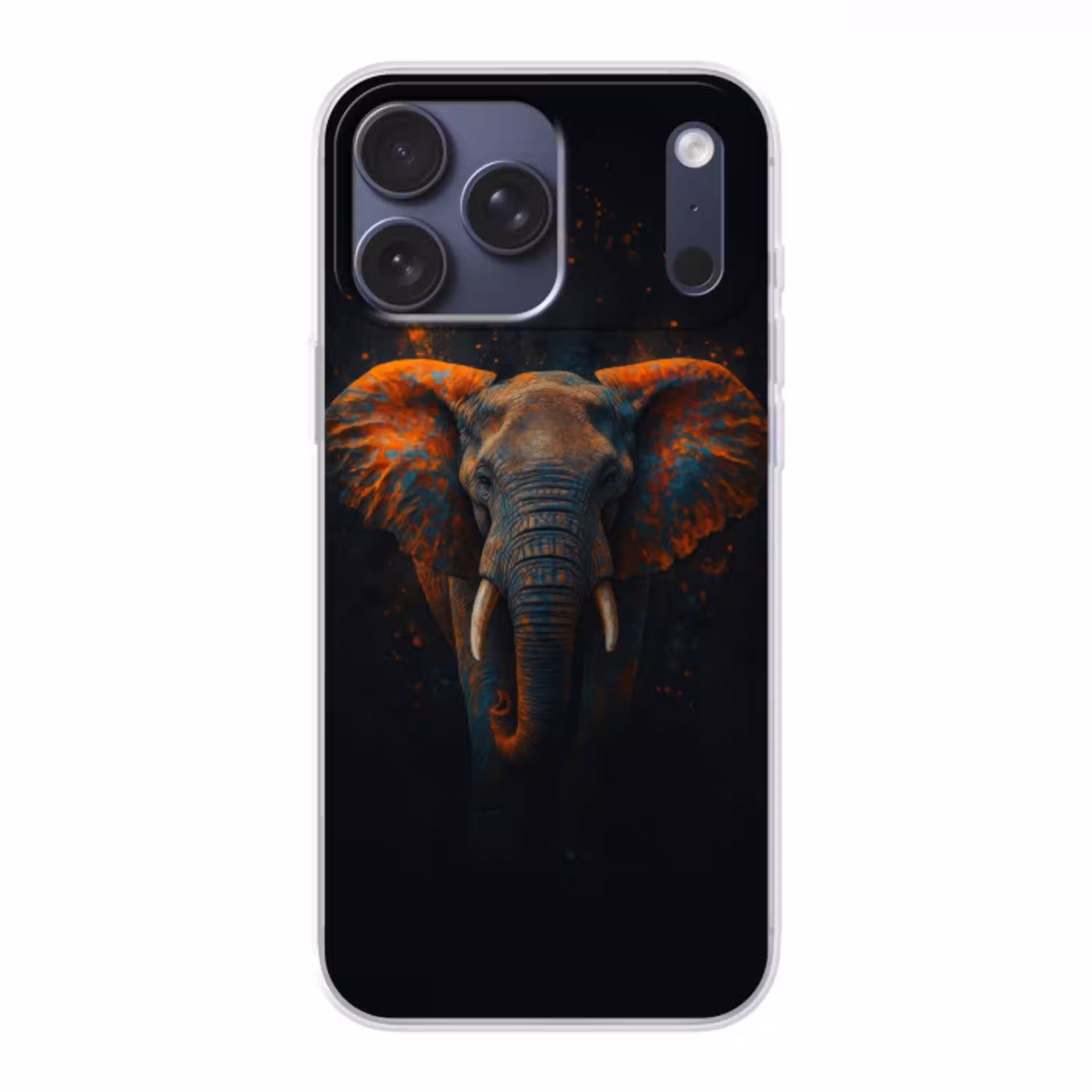 Olifant - Oranje - Oren Telefoonhoesje iPhone 17 Pro Max klein -3d