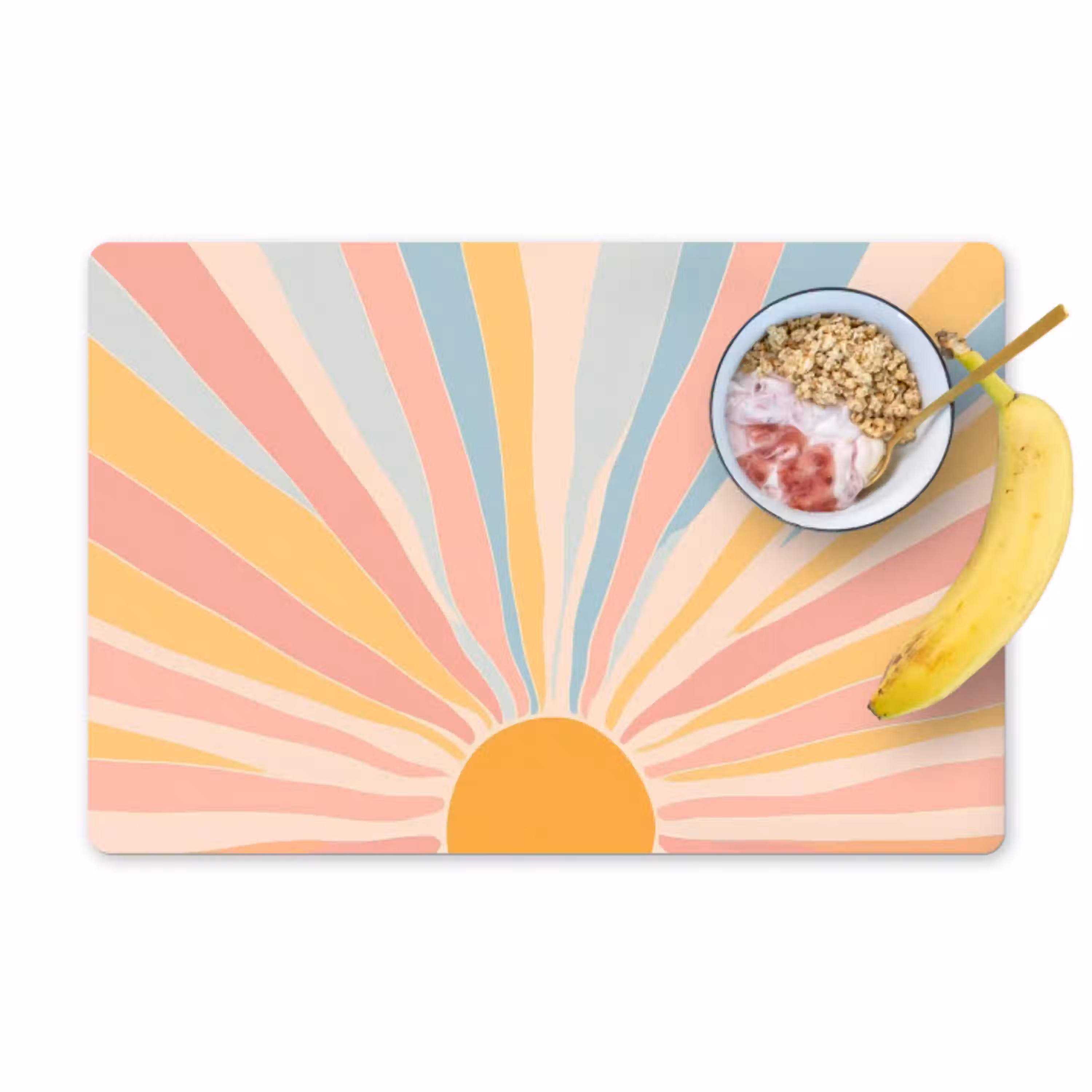 Illustratie - Zon - Pastelkleuren Placemat vinyl groot -zzzproduct_Kitchenyeah-website