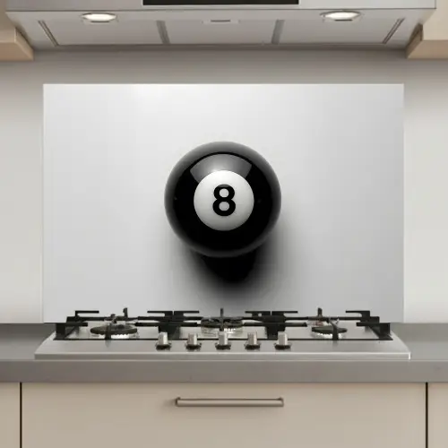 Biljartbal - Getal - Acht - Wit keuken achterwand spatscherm klein -3d_website