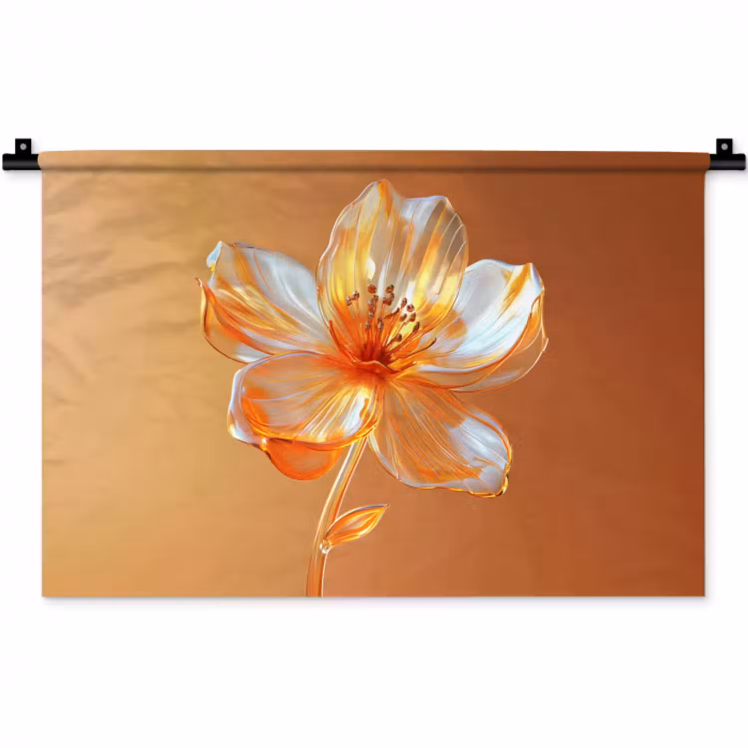 Wandteppich - Gläser - Blume - Orange