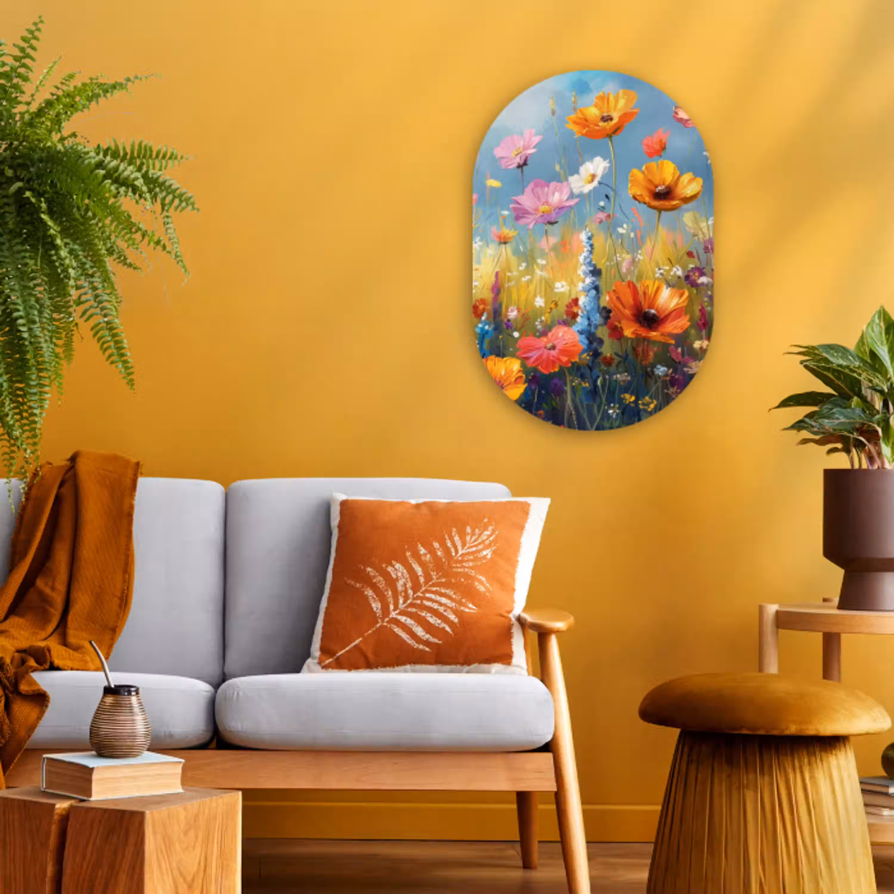 Bloemen - Natuur - Botanisch - Kunst Wandcirkel Ovaal Forex klein -sfeer4