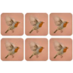 Roodborst - Natuur - Roze onderzetter kurk middel -zkaufland3dotto
