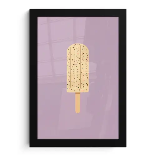 Beige - Ijsje - Spikkels fotolijst zwart zonder passe partout klein -3d