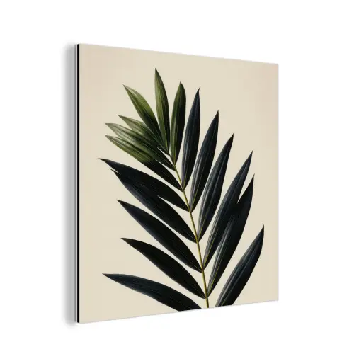 Palmblad - Donkere bladen - Subtiel aluminium wit klein -3d