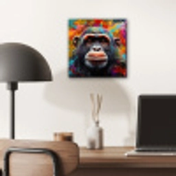 Chimpansee - Graffiti - Kleurrijk aluminium wit klein -sfeer5