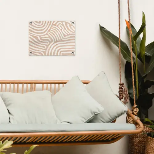 Beige - Aardspatroon tuinposter los doek klein -sfeer7