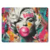 Vrouw - Kauwgom - Graffiti - Neonkleuren muismat rubber klein -3d