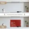 Rood - Quote - Liefde keuken achterwand spatscherm klein -voor_na_NL