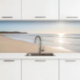Zee - Zon - Zand keuken achterwand 2 middel -3d